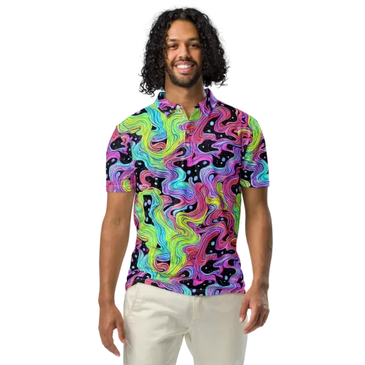 Afterglow Rapids on a Men's Slim Fit Polo Shirt