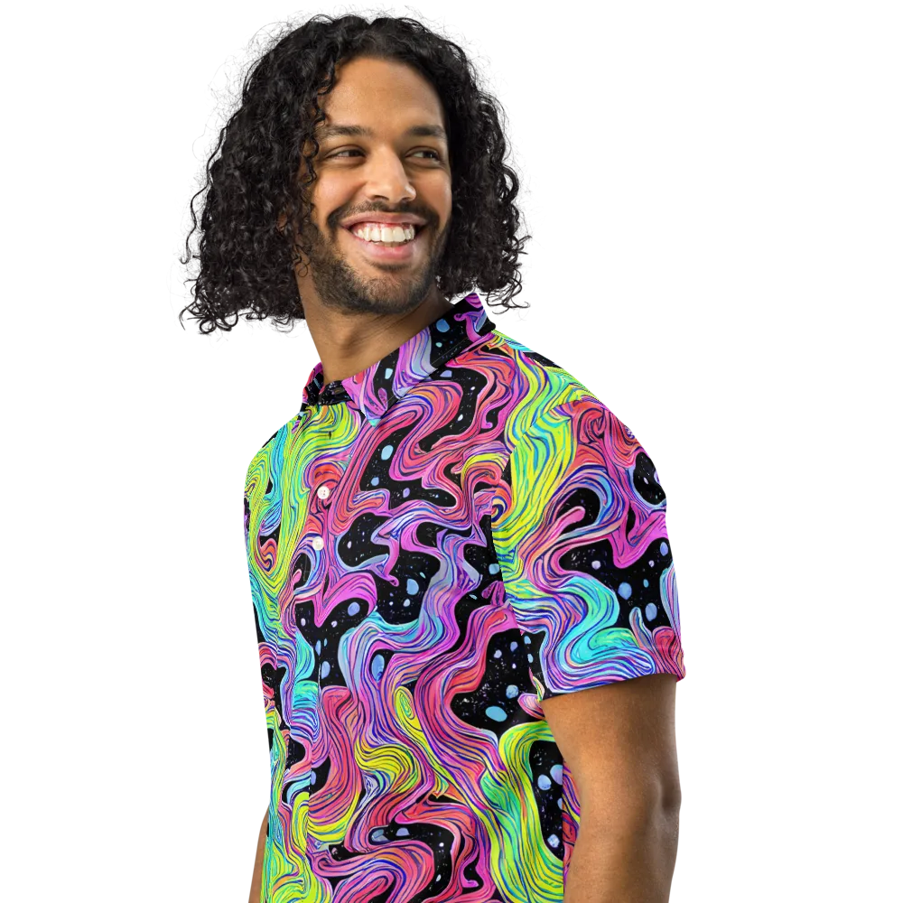 Afterglow Rapids on Men's Slim Fit Polo Shirt — Left Front