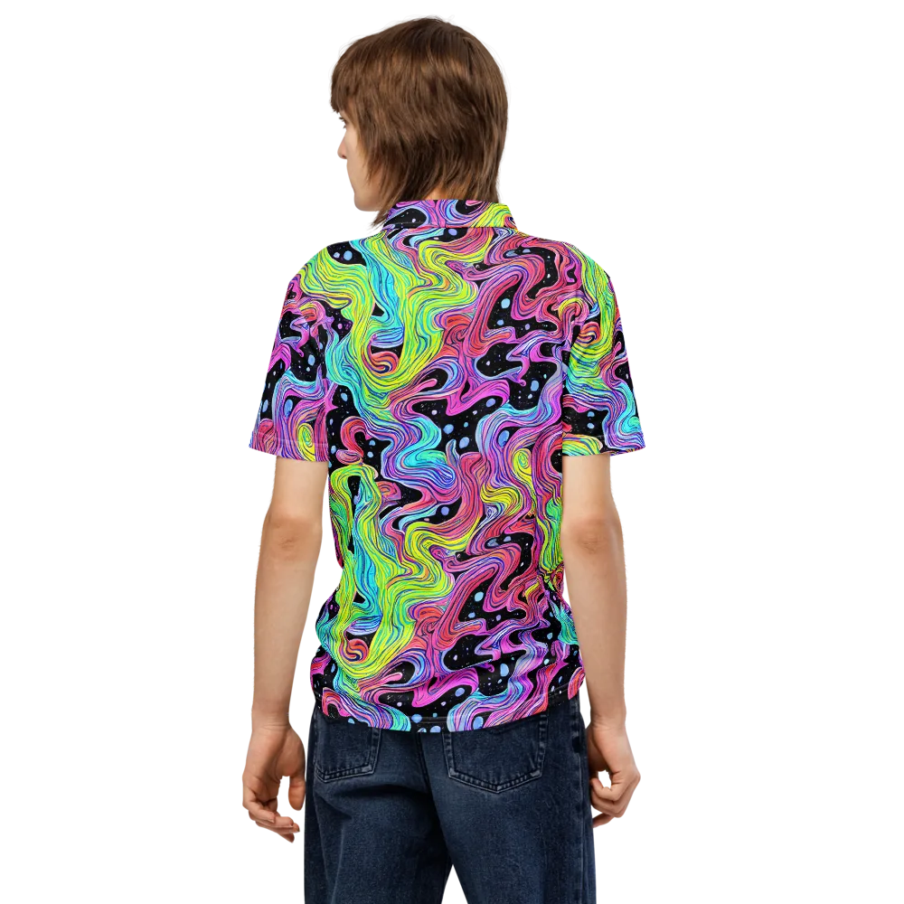 Afterglow Rapids on Men's Slim Fit Polo Shirt — Back