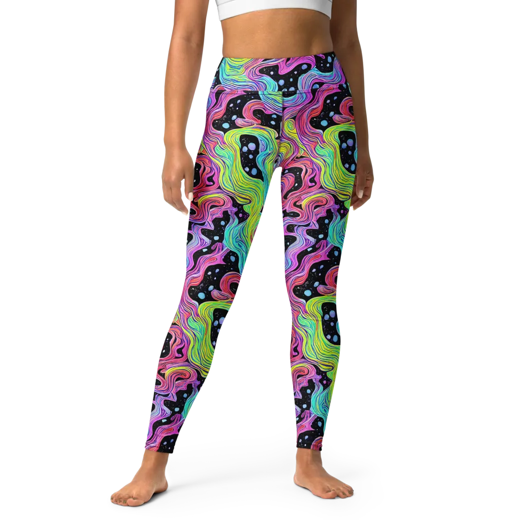 Afterglow Rapids on Yoga Leggings — Front