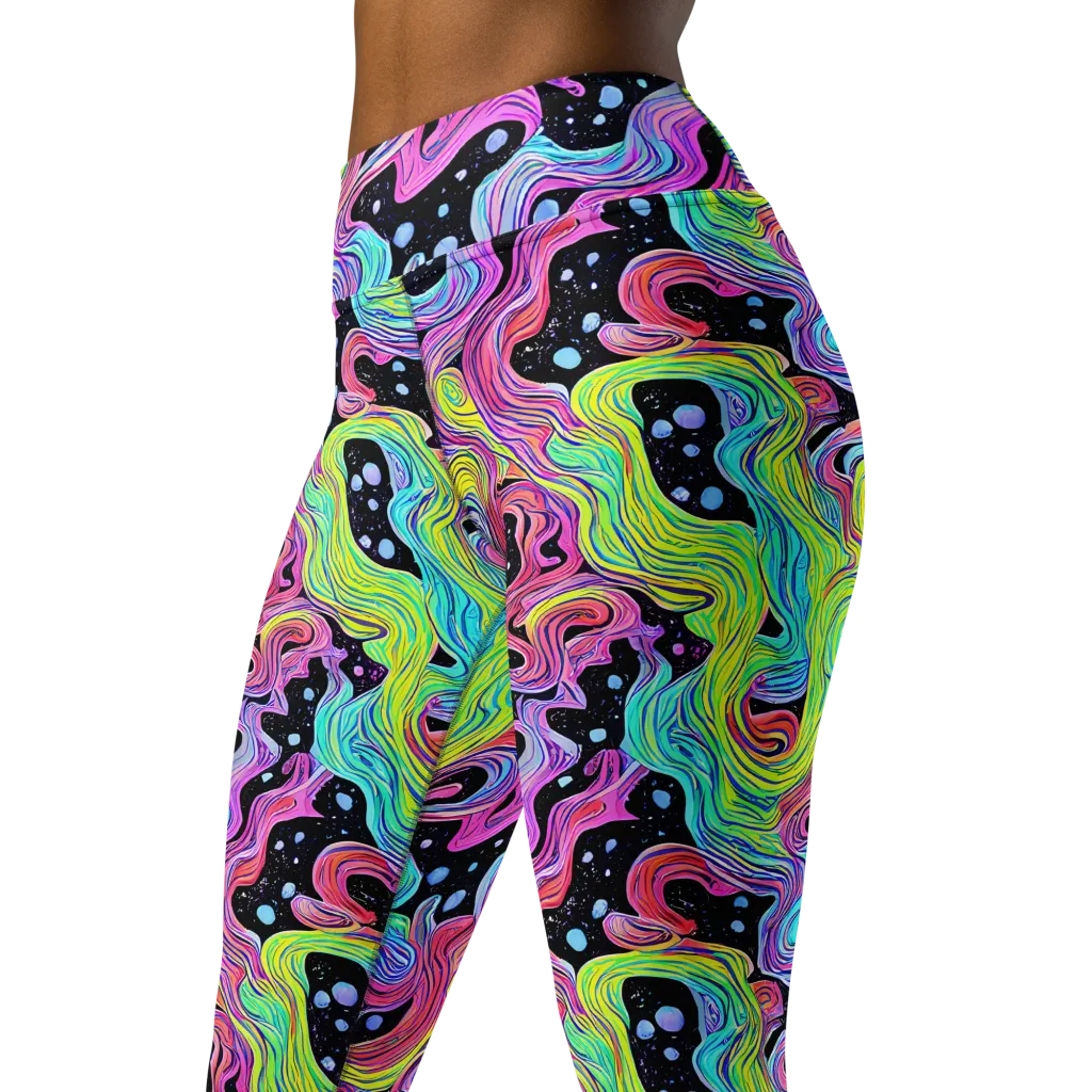 Afterglow Rapids on Yoga Leggings — Left Front