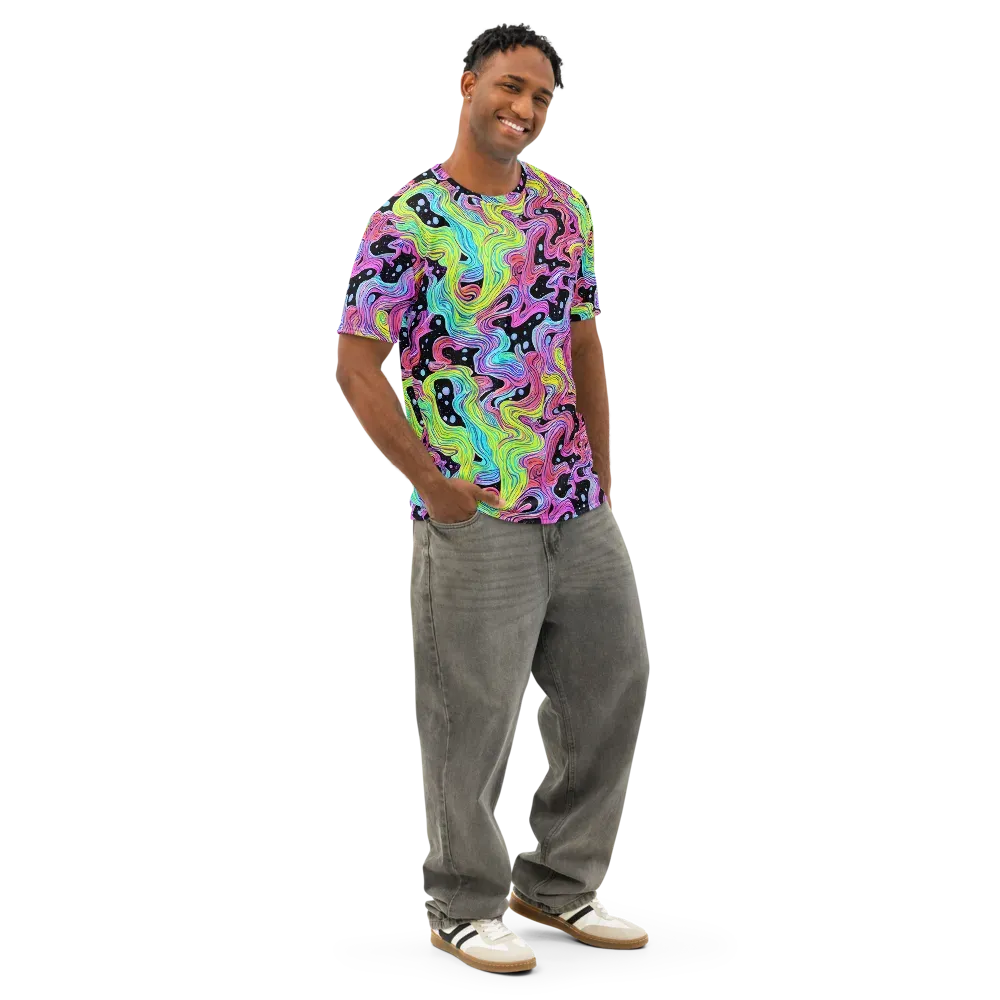 Afterglow Rapids on Men's Cotton Crew Neck T-Shirt — Right Front