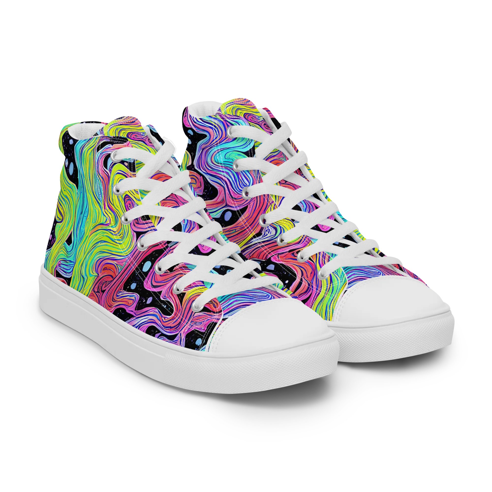 Afterglow Rapids on Men's High Top Canvas Shoes — Right Front