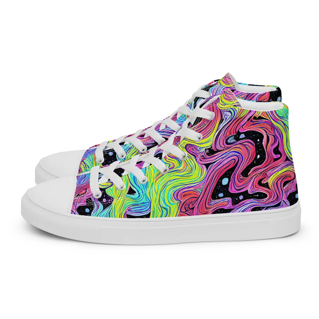 Afterglow Rapids on Men's High Top Canvas Shoes — Left