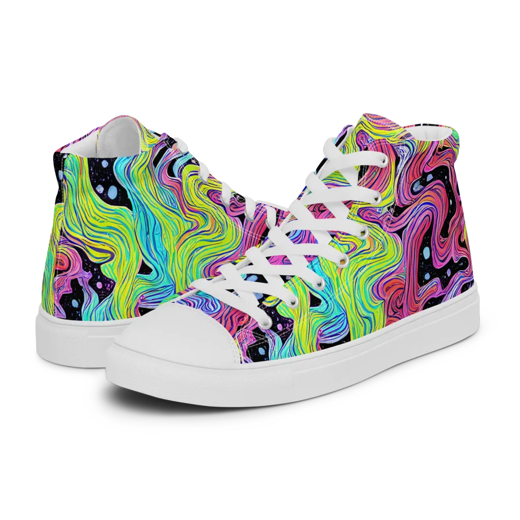 Afterglow Rapids on Men's High Top Canvas Shoes — Left