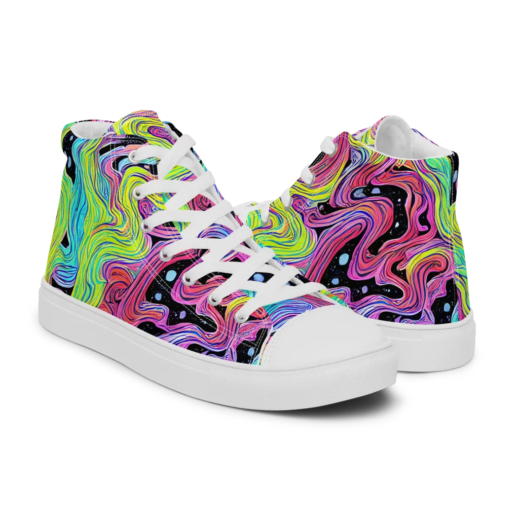Afterglow Rapids on Men's High Top Canvas Shoes — Right