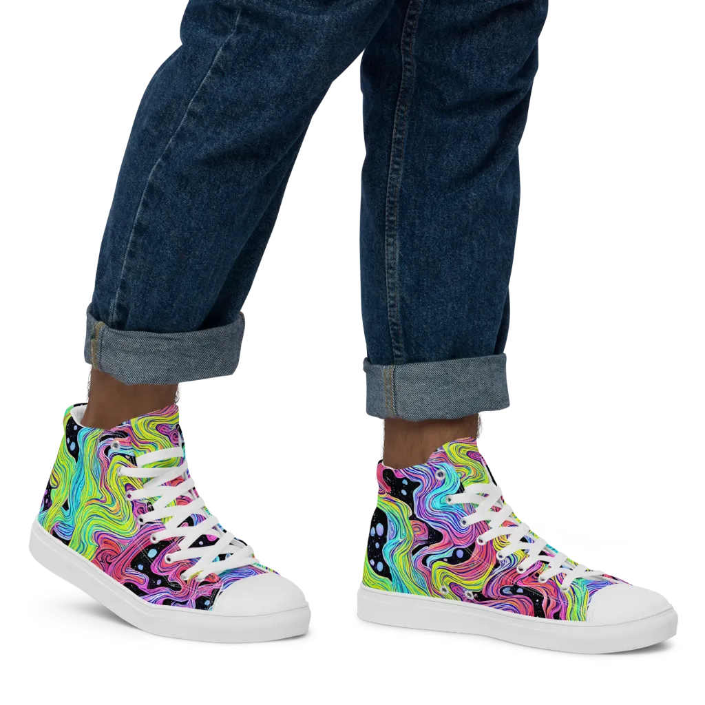 Afterglow Rapids on Men's High Top Canvas Shoes — Right