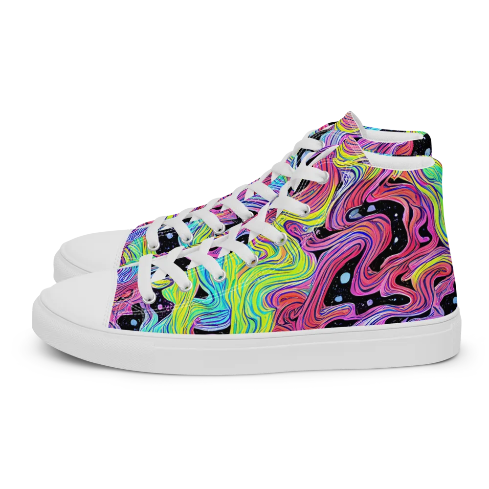 Afterglow Rapids on Women's High Top Canvas Shoes — Left