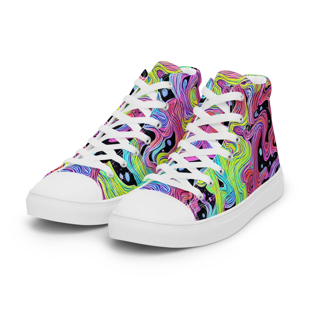 Afterglow Rapids on Women's High Top Canvas Shoes — Left Front