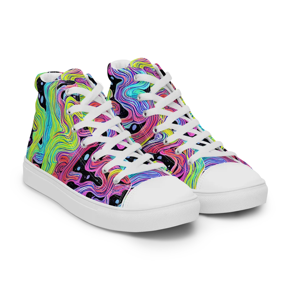 Afterglow Rapids on Women's High Top Canvas Shoes — Right Front