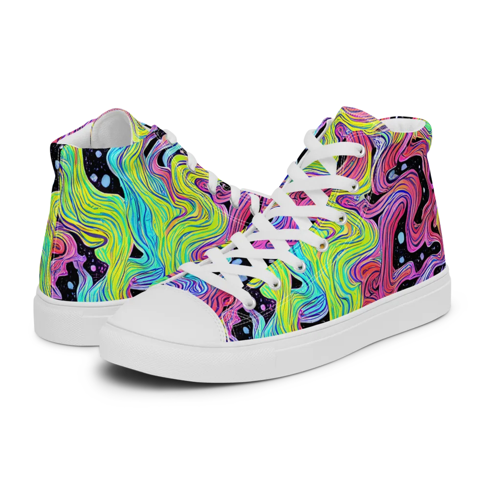 Afterglow Rapids on Women's High Top Canvas Shoes — Left