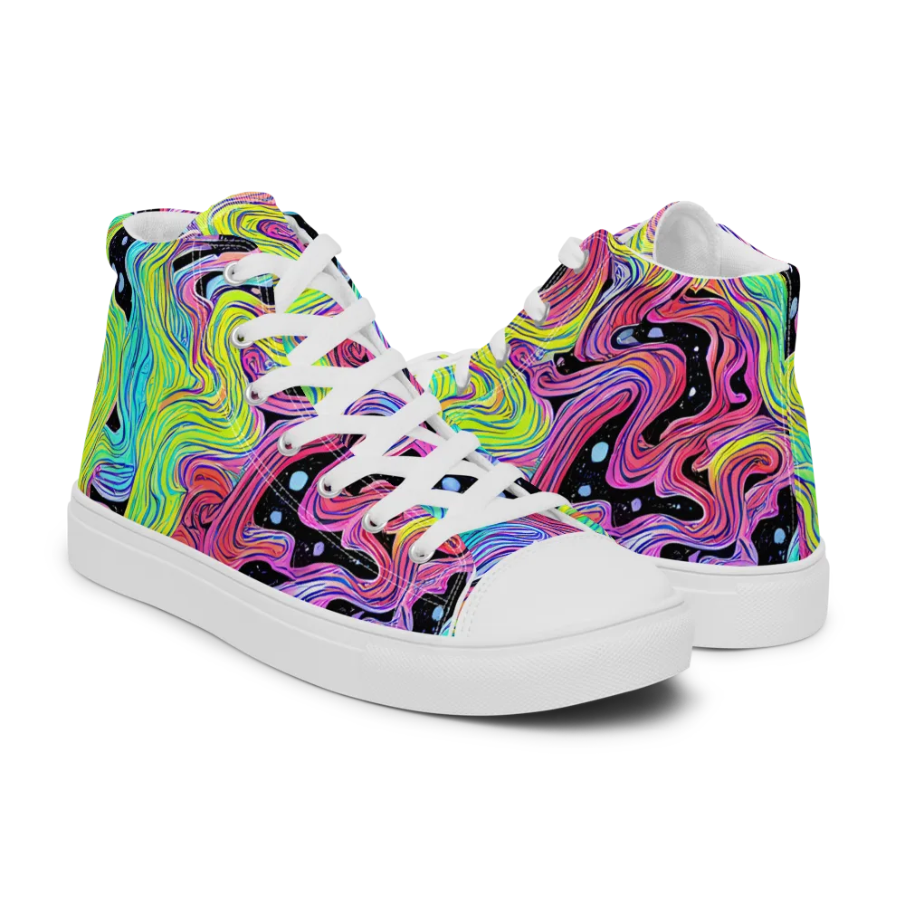 Afterglow Rapids on Women's High Top Canvas Shoes — Right