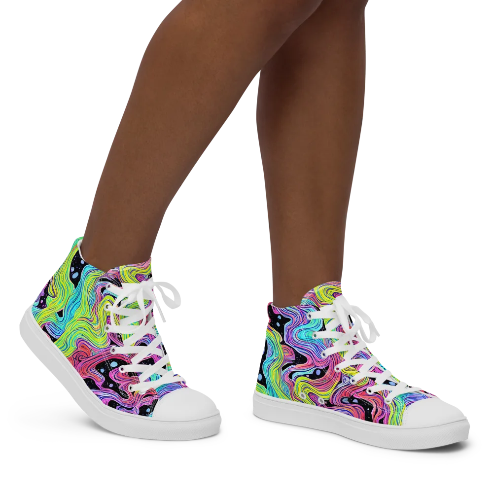Afterglow Rapids on Women's High Top Canvas Shoes — Right