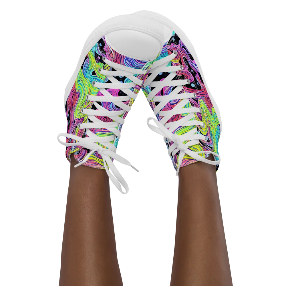 Afterglow Rapids on Women's High Top Canvas Shoes — Front