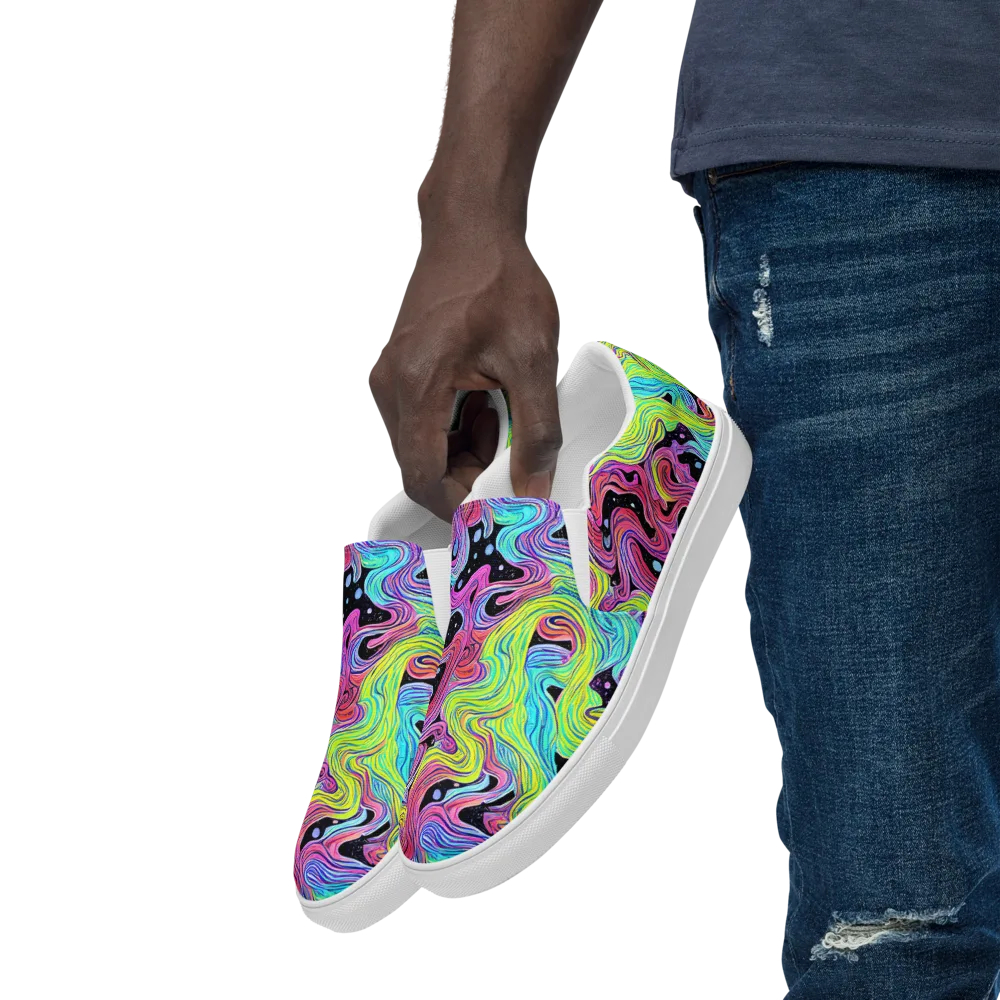 Afterglow Rapids on Men's Slip-On Canvas Shoes — Left Front
