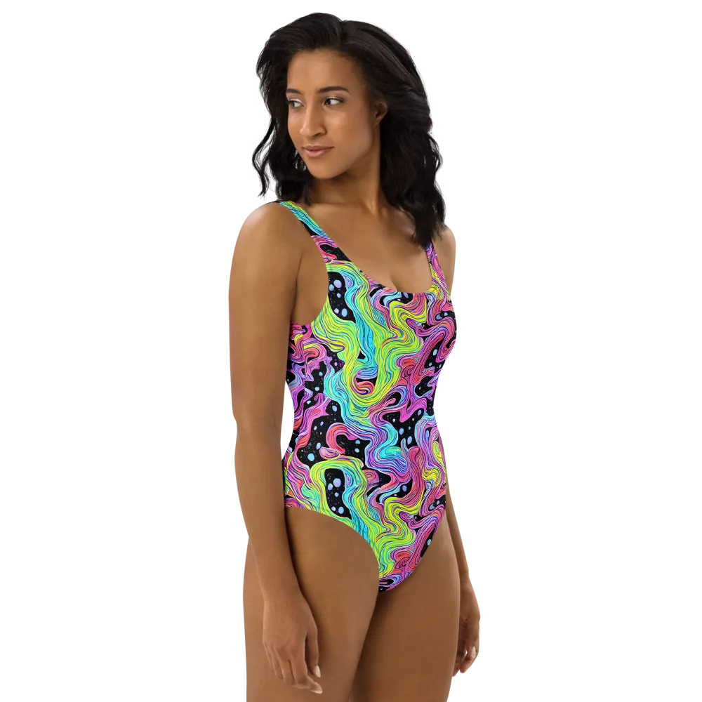 Afterglow Rapids on One-Piece Swimsuit — Right