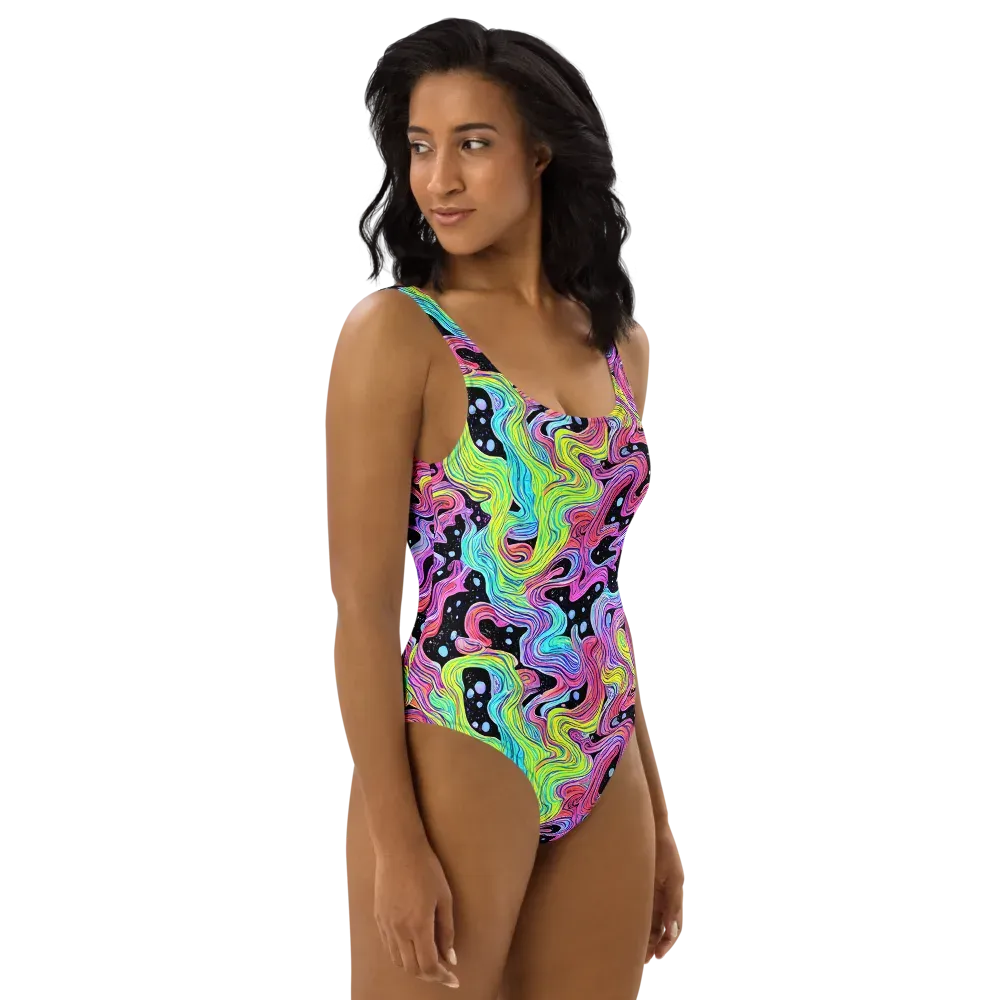 Afterglow Rapids on One-Piece Swimsuit — Right