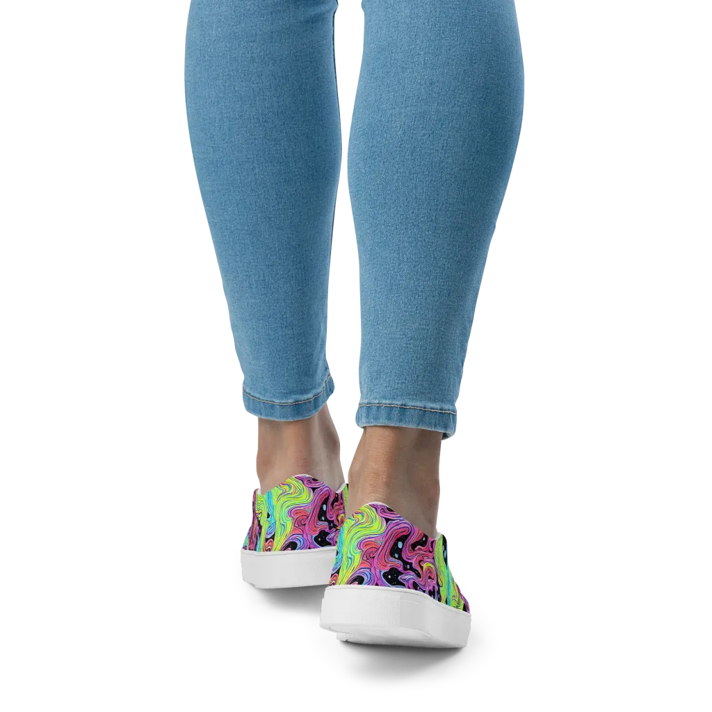 Afterglow Rapids on Women's Slip-On Canvas Shoes — Back