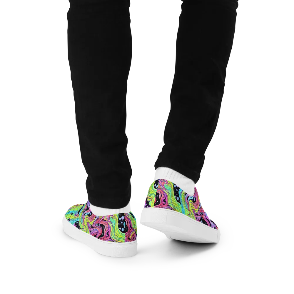 Afterglow Rapids on Men's Lace-Up Canvas Shoes — Back