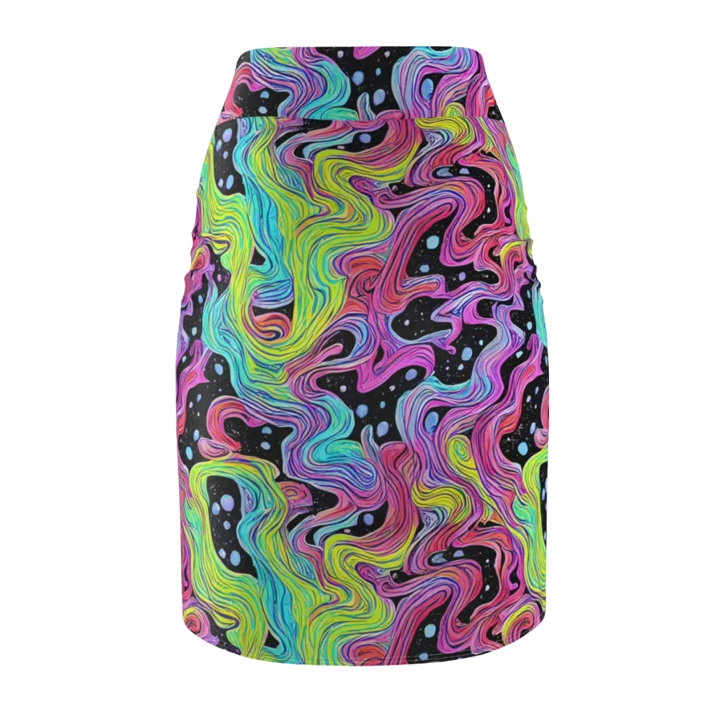Afterglow Rapids on Pencil Skirt — Back