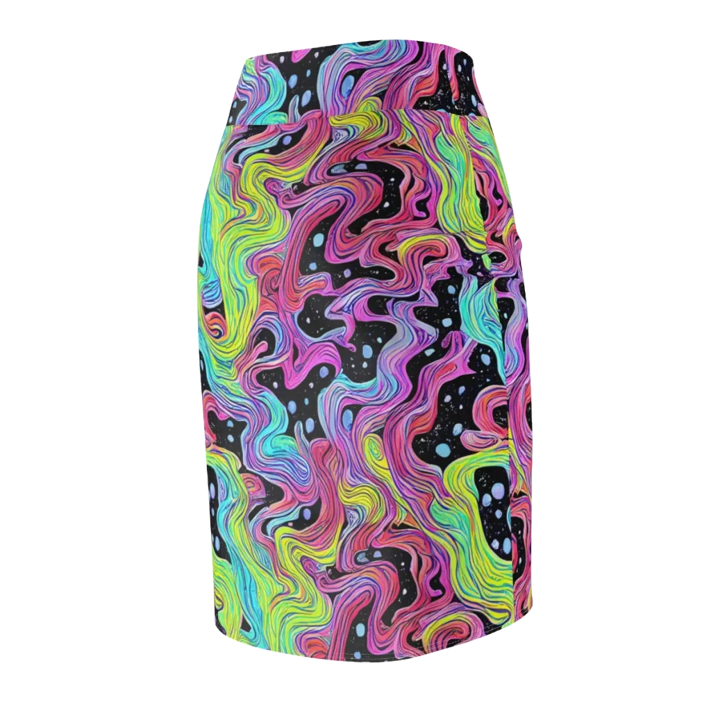 Afterglow Rapids on Pencil Skirt — Back Side