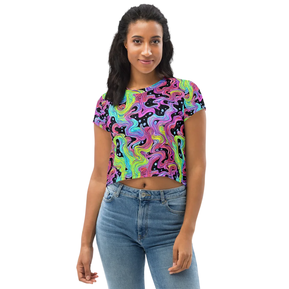 Afterglow Rapids on Crop Tee — Front