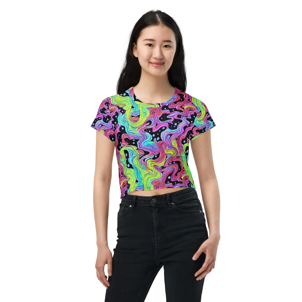 Afterglow Rapids on Crop Tee — Front
