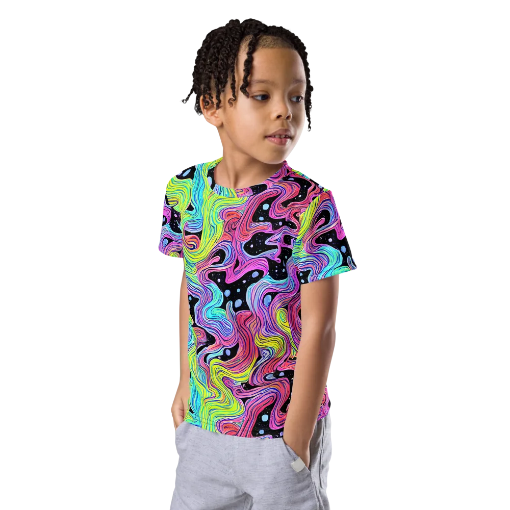 Afterglow Rapids on Kids Crew Neck T-Shirt — Left Front