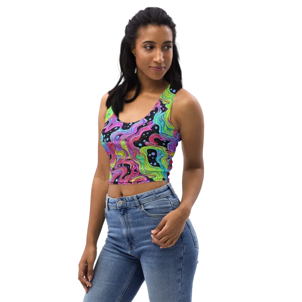 Afterglow Rapids on Crop Top — Left Front