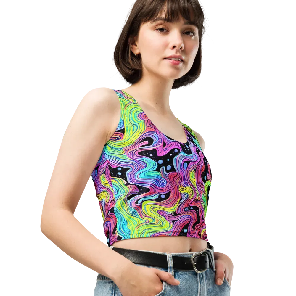 Afterglow Rapids on Crop Top — Right Front