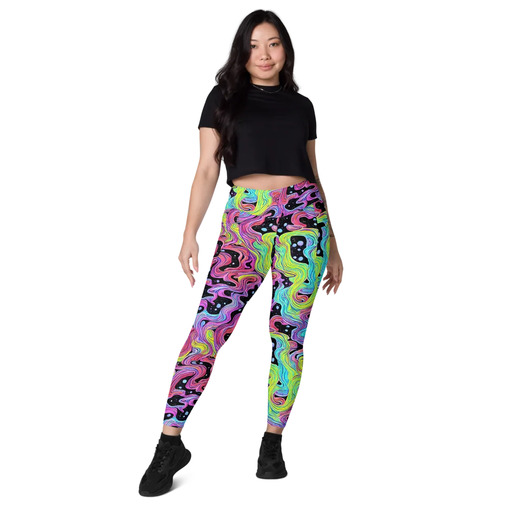 Afterglow Rapids on Leggings with Pockets — Front