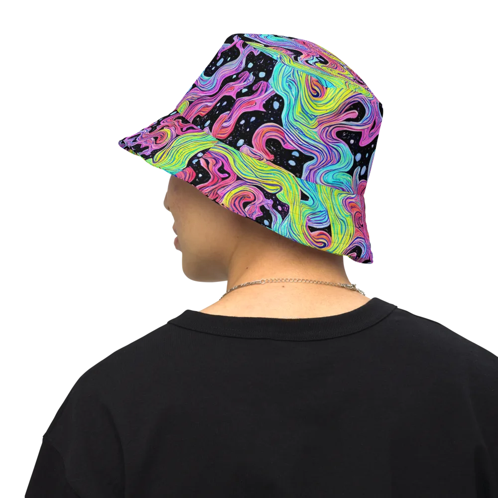 Afterglow Rapids on Reversible Bucket Hat — Back Inside