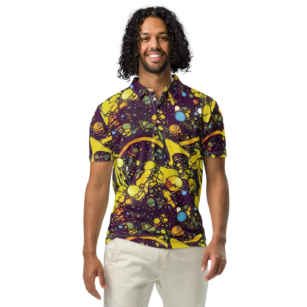 Orbital Ink on Men's Slim Fit Polo Shirt — Front