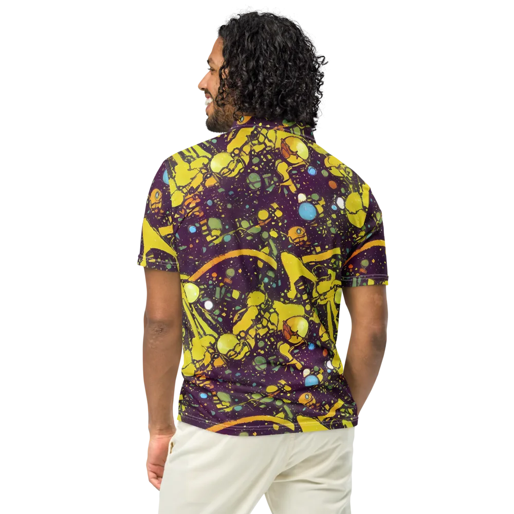 Orbital Ink on Men's Slim Fit Polo Shirt — Back