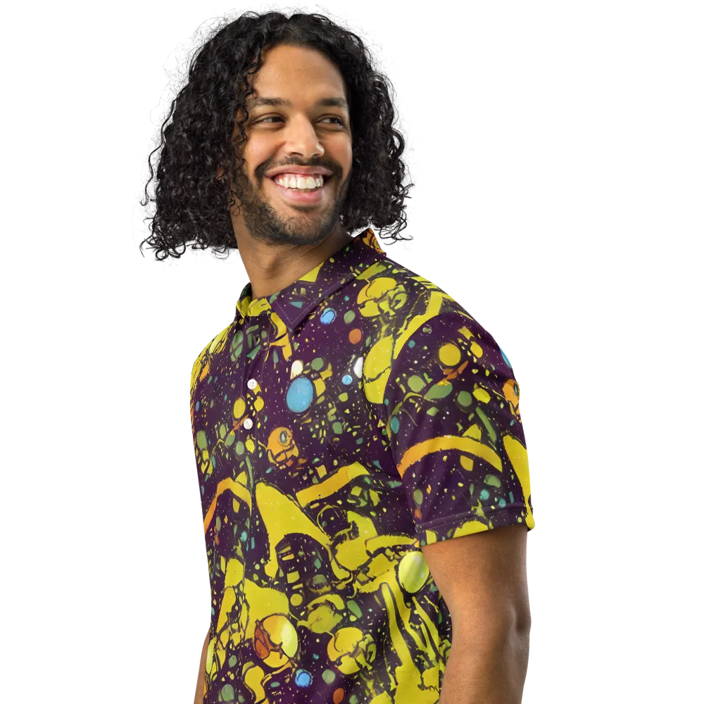 Orbital Ink on Men's Slim Fit Polo Shirt — Left Front