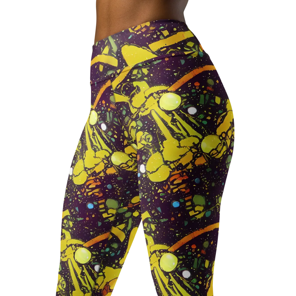 Orbital Ink on Yoga Leggings — Left Front