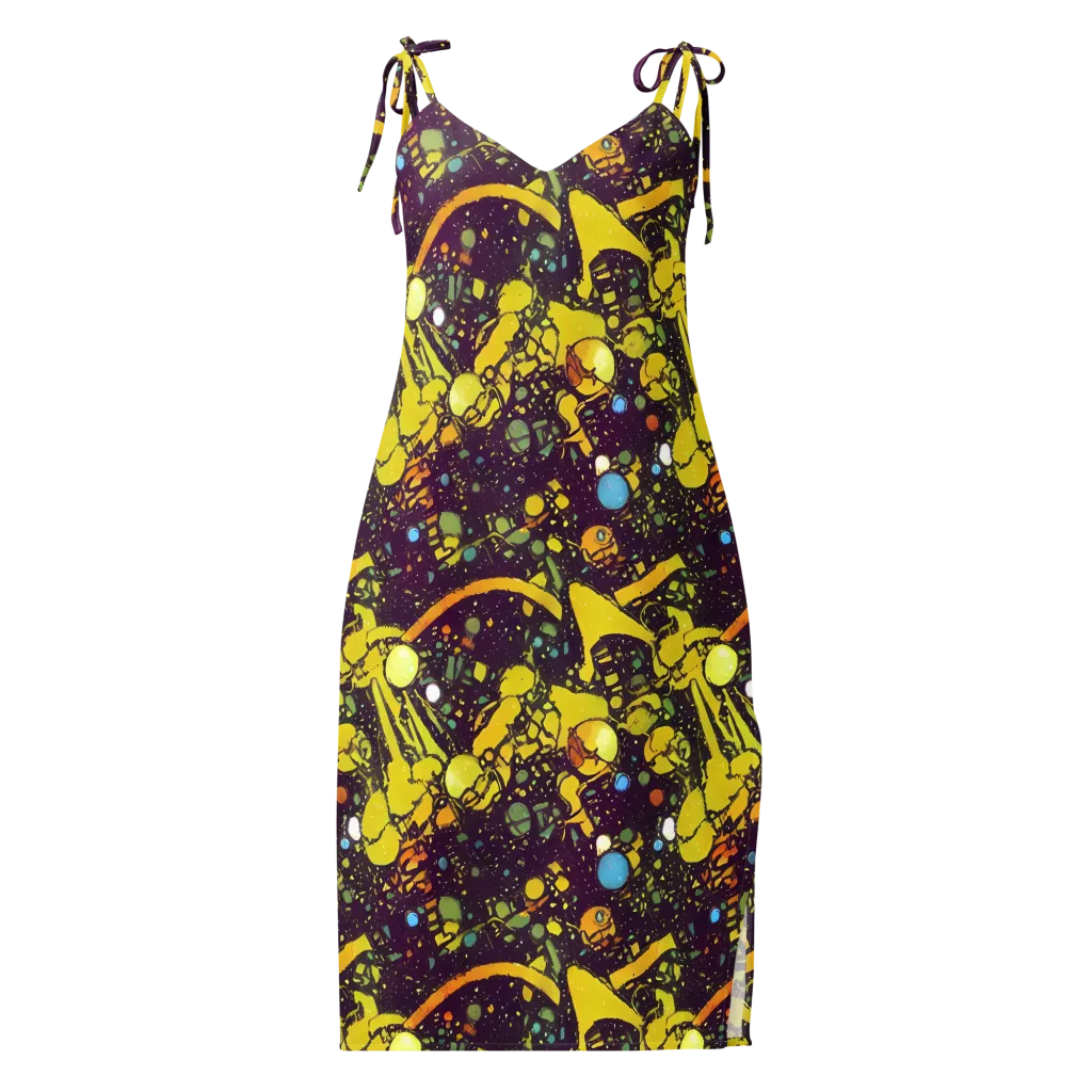 Orbital Ink on Slip Dress — Front
