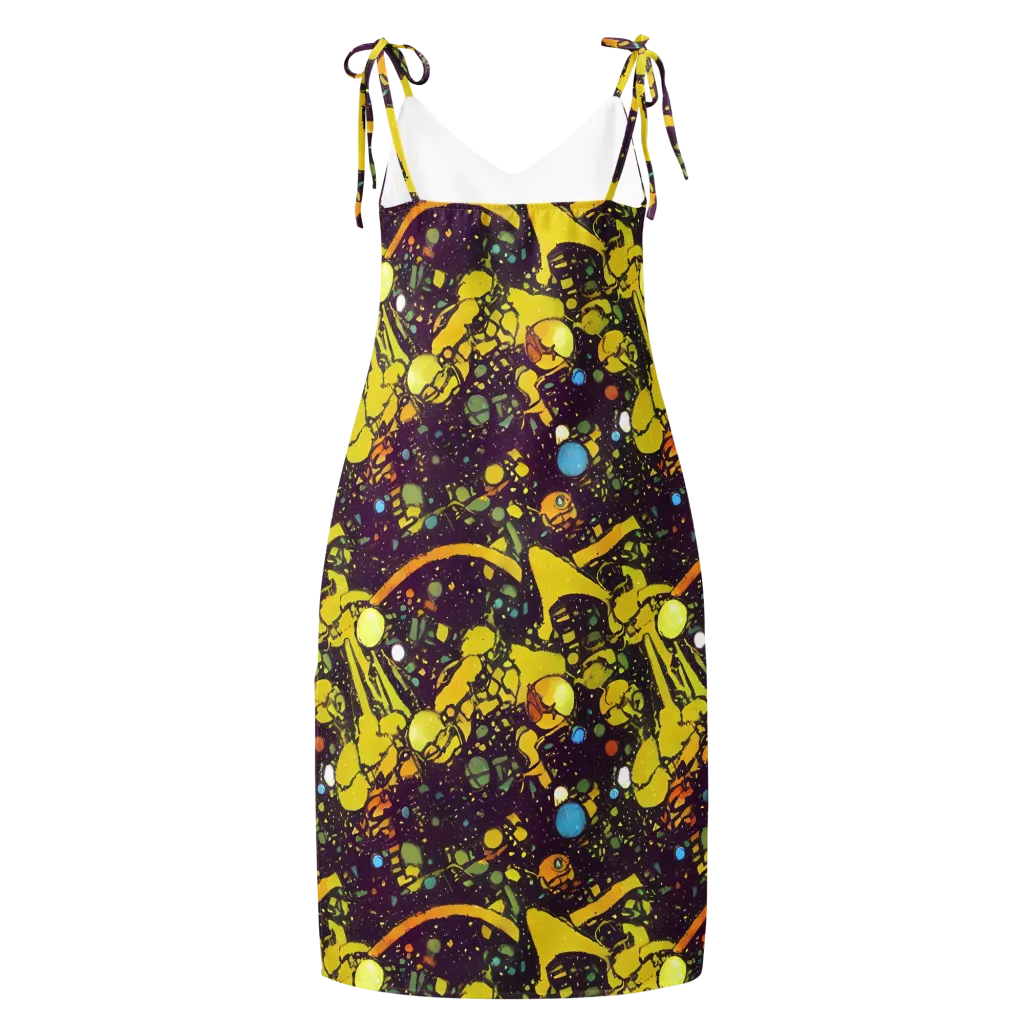 Orbital Ink on Slip Dress — Back