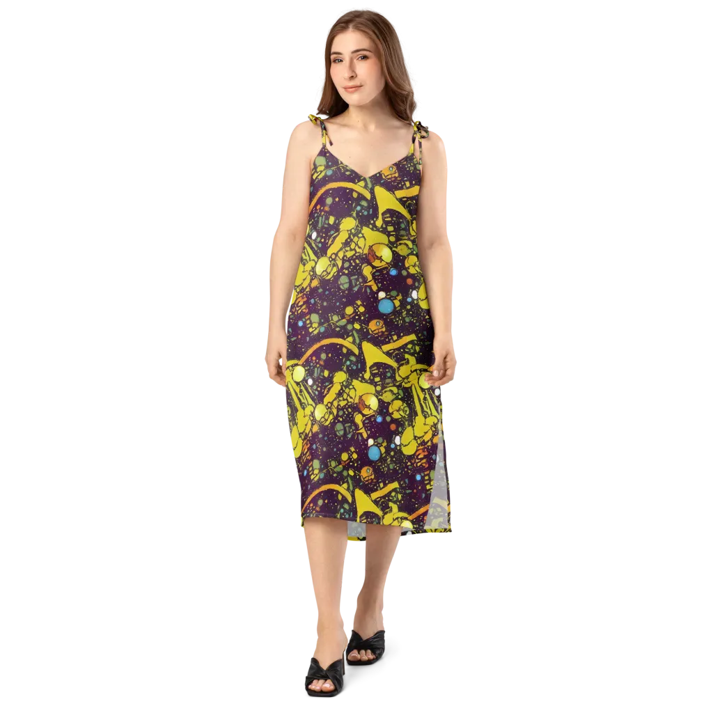 Orbital Ink on Slip Dress — Front