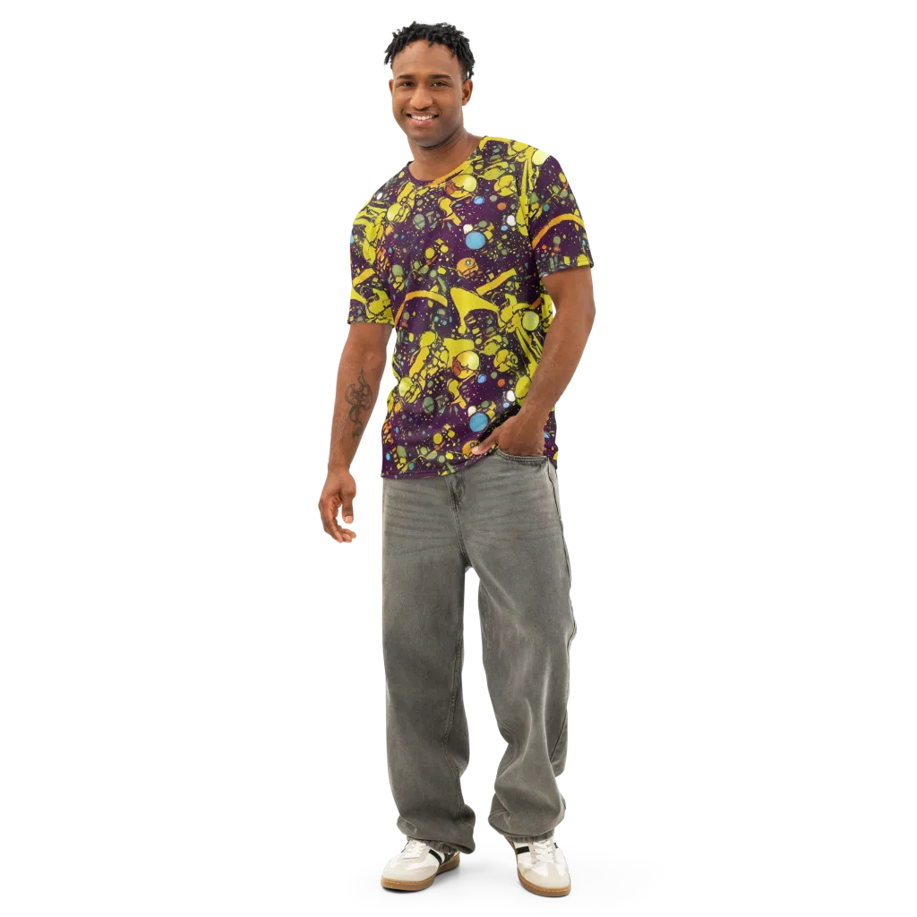 Orbital Ink on Men's Cotton Crew Neck T-Shirt — Front