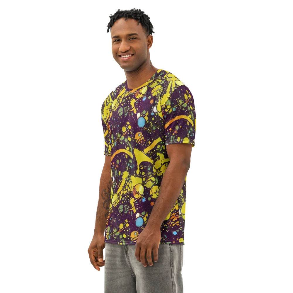 Orbital Ink on Men's Cotton Crew Neck T-Shirt — Left Front