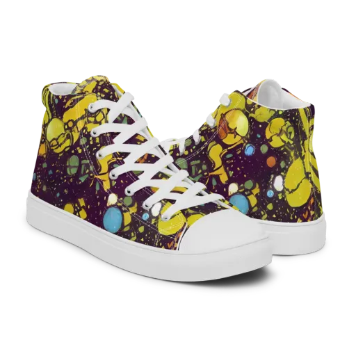 Orbital Ink on a Men's High Top Canvas Shoes