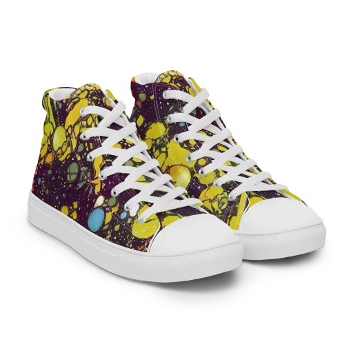 Orbital Ink on a Women's High Top Canvas Shoes