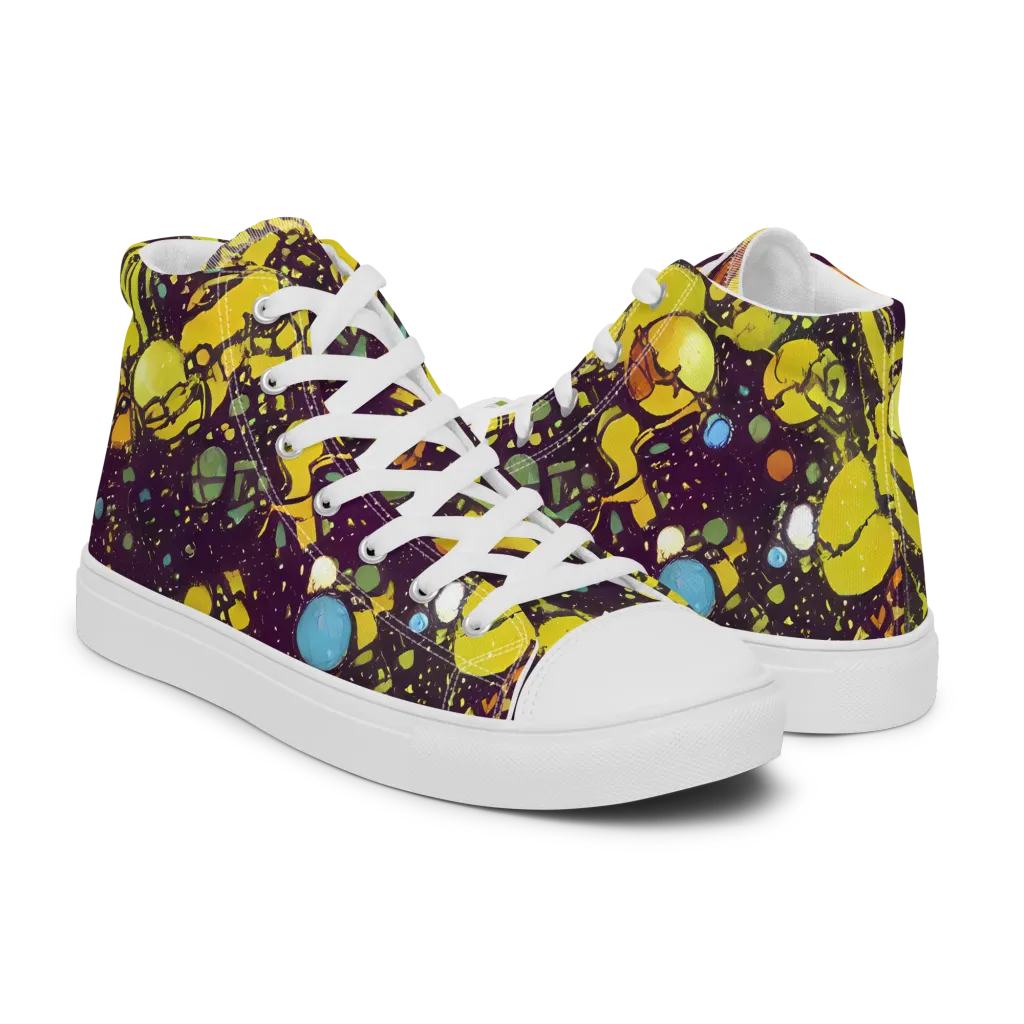 Orbital Ink on Women's High Top Canvas Shoes — Right