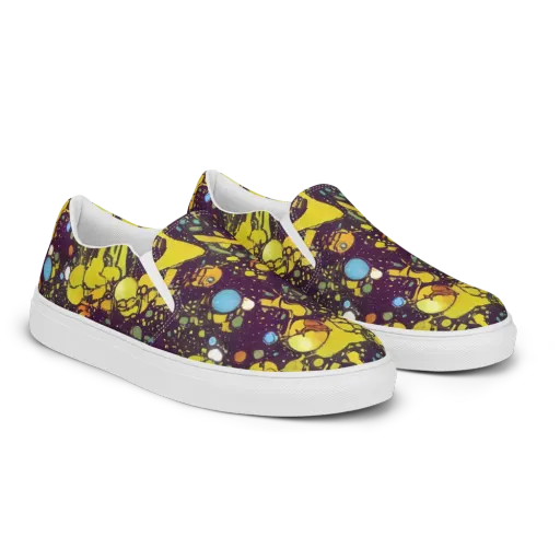 Orbital Ink on a Men's Slip-On Canvas Shoes