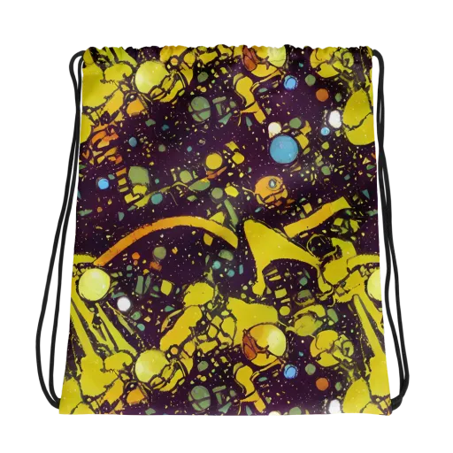 Orbital Ink on a Drawstring Bag
