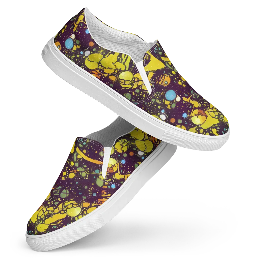Orbital Ink on Women's Slip-On Canvas Shoes — Front