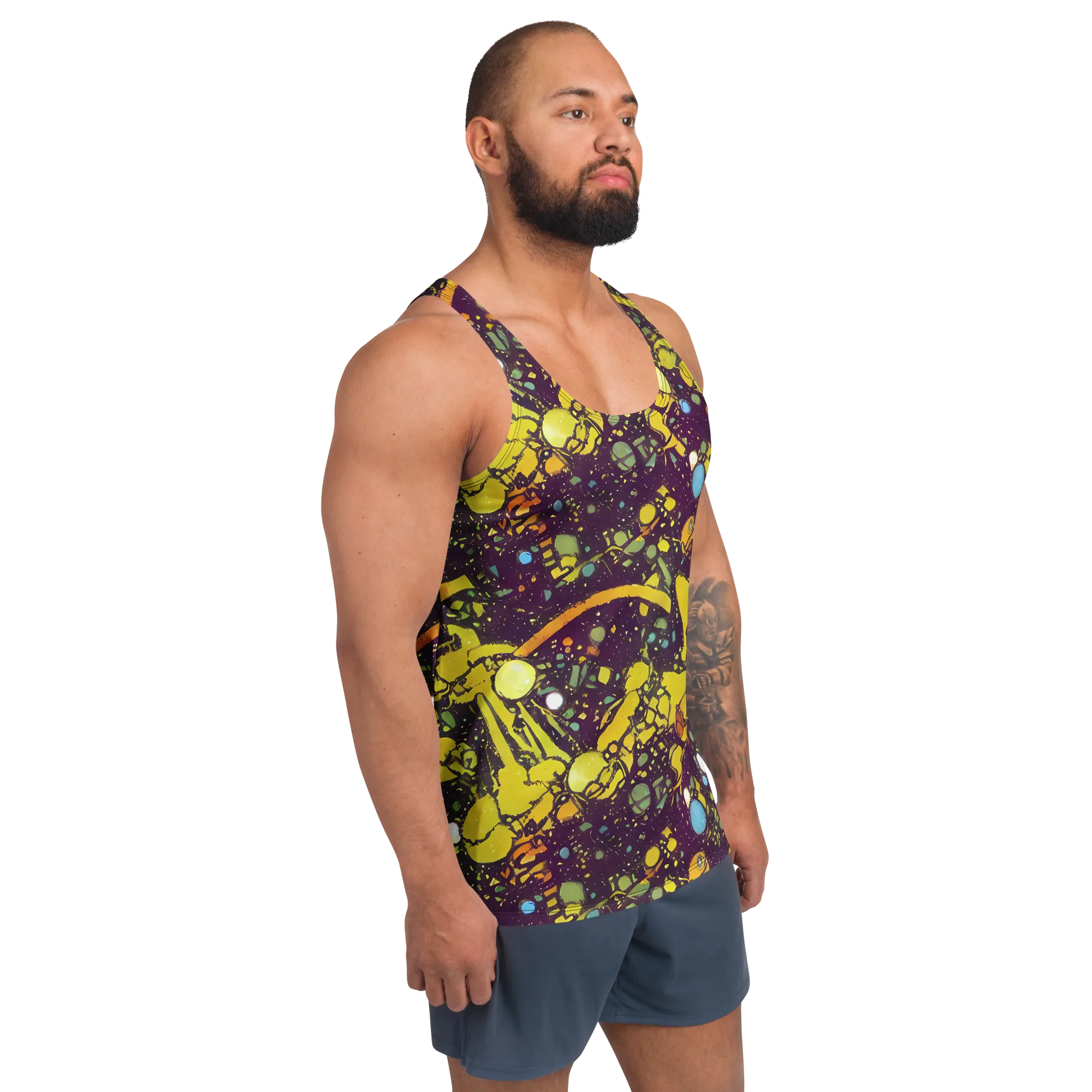 Orbital Ink on Men's Tank Top — Right Front