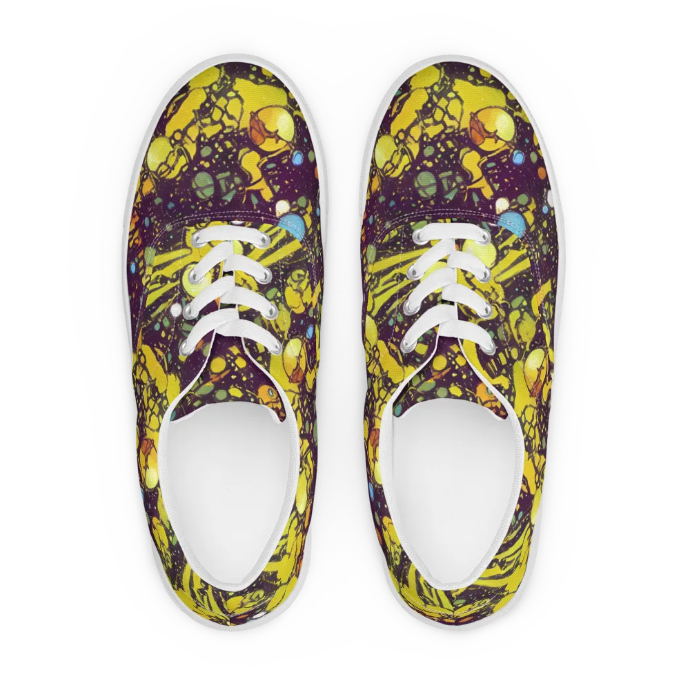 Orbital Ink on Men's Lace-Up Canvas Shoes — Front