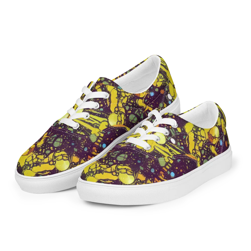 Orbital Ink on Men's Lace-Up Canvas Shoes — Left Front